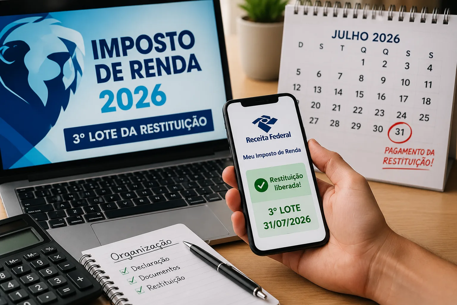 Terceiro lote da restituição do IRPF 2026 é pago hoje: veja como consultar